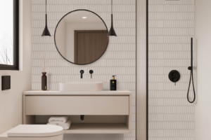 Jasne płytki w małej łazience – sposób na optyczne powiększenie wnętrza