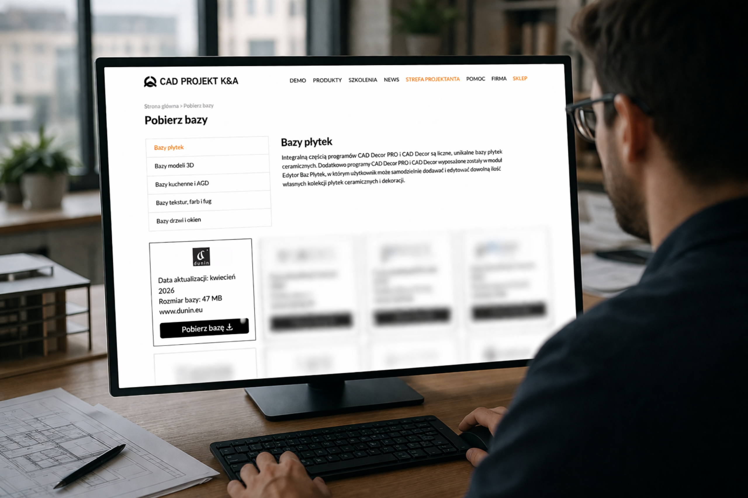 Pobieranie aktualizacji produktów DUNIN do programu CAD Decor